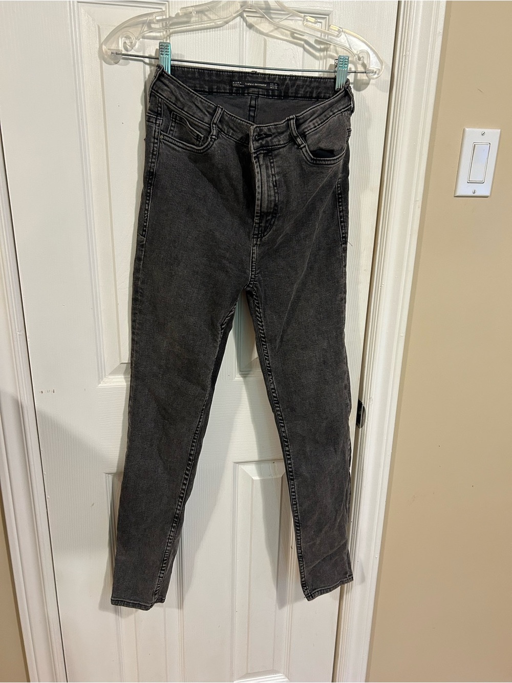 Zara Dark Gray High-Rise Slim Jeans